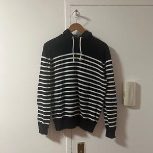 Jcrew Knit Cotton Hoody Navy and White stripes